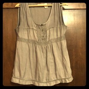 DKNY Jeans silky gray tank blouse
